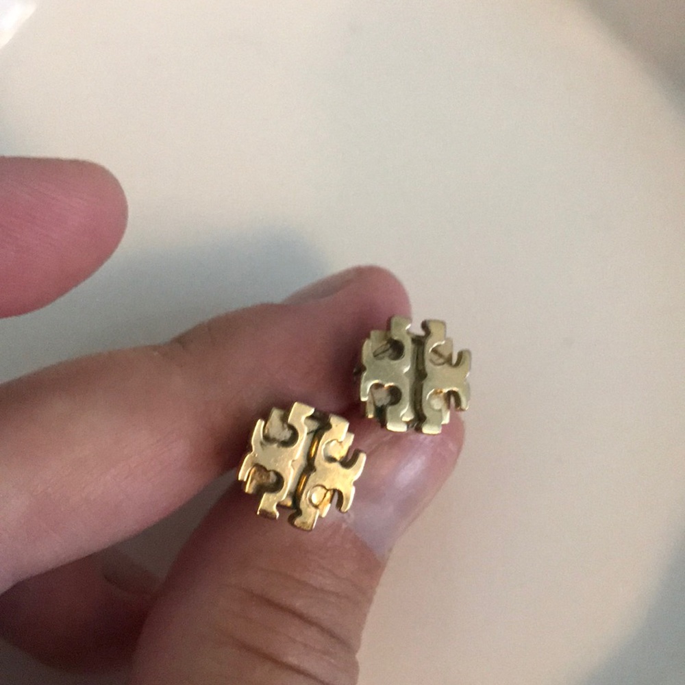 Tory Burch Logo Stud Earrings